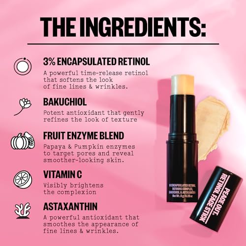 Peace Out Skincare Retinol Face Stick. Reduce Fine Lines, Wrinkles and Uneven Texture with 3% Encapsulated Retinol (.28 oz)