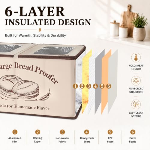 XL Foldable Bread Proofing Box for Sourdough and Bulk Baking 23.6"