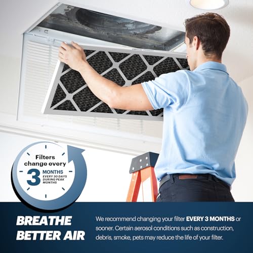 BNX TruFilter 20x25x1 MERV 12 Air Filter with Activated Carbon - 6-Pack