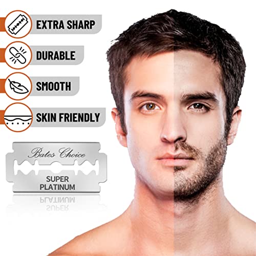 Bates Double Edge Razor Blades - 1000 Pack Stainless Steel Safety Blades