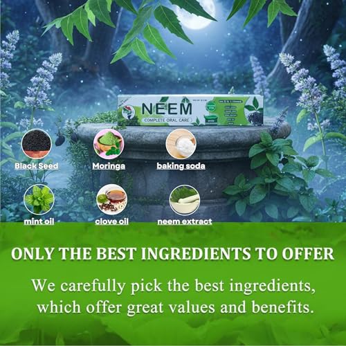 Organic Neem Tulsi Herbal Toothpaste Pack of 6 - Fluoride-Free, Vegan Oral Care