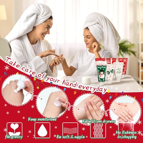 96 Pieces Secret Santa Gift Set: Mini Christmas Hand Cream Travel Size Lotion Bulk Holiday Stocking Stuffers Appreciation Gifts for Women Employee Coworker Staff 30ml 6 Natural Plant Fragrance