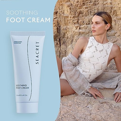 SEACRET Minerals Foot Cream, Enriched with Shea Butter, Tea Tree Oil and Dead Sea Minerals, 3.4 Fl Oz / 100 ml