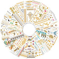 Aresvns Gold Silver Metallic Temporary Tattoos for Women & Girls - 32 Sheets, Waterproof & Removable Body Art