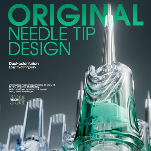 Dragonhawk Yue Tattoo Cartridge Needles 50pcs Assorted Sizes for Professional Tattooing