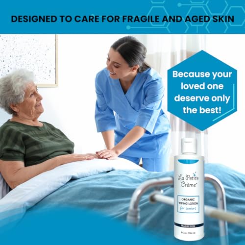 La Petite French Premium Liniment Wiping Lotion for Seniors (8 oz) - Alternative to Wet Wipes, Incontinence Lotion - Moisturizer & Skin Cleanser - USDA Organic Certified & EWG Verified
