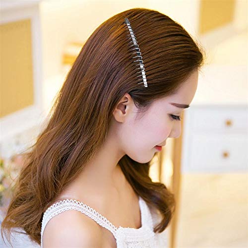 Rocutus 10pcs 20 Teeth Fancy DIY Metal Wire Hair Clip Combs, Stainless Steel, Silver, for Women's Wedding Veil, Bridal, Hair Pieces, Headdresses, Craft Projects