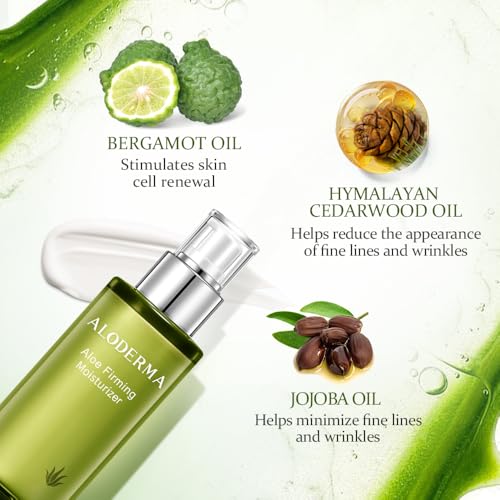 Aloderma Aloe Vera Firming Face Moisturizer - Anti-Aging Lotion 3.5 oz - Nourishing & Hydrating