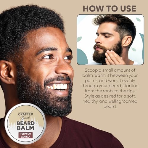 Beard Balm - Tobacco Vanilla Scent - 2oz Tin - Beard Wax - Light Hold - (TV)