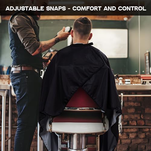 Black Patterns Hair Cutting Cape 63x55 Inch Professional Water-Resistant Barber Cape - 8 Pack