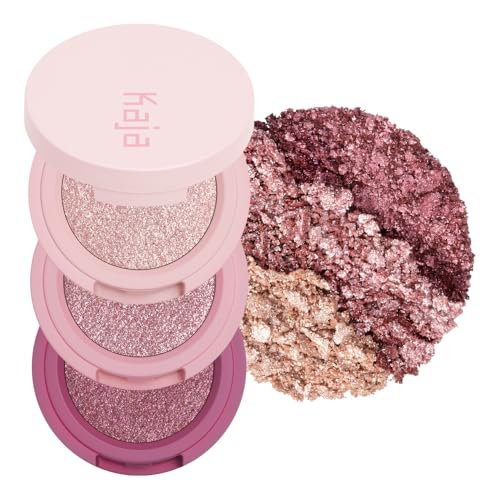 Kaja Beauty Bento Bouncy Eyeshadow Trio Plum Rosy 01 - Vibrant Eye Makeup Set