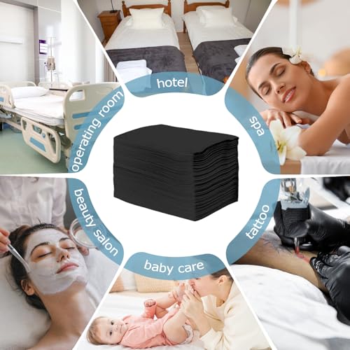 Black Disposable Massage Table Sheets 31x71in Non-Woven Bed Cover SPA Spa Bed Cover