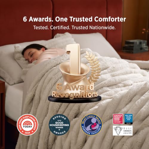Bedsure 2-in-1 Comforter Set with Detachable Blanket - Oversized King, Beige (Variation 01)