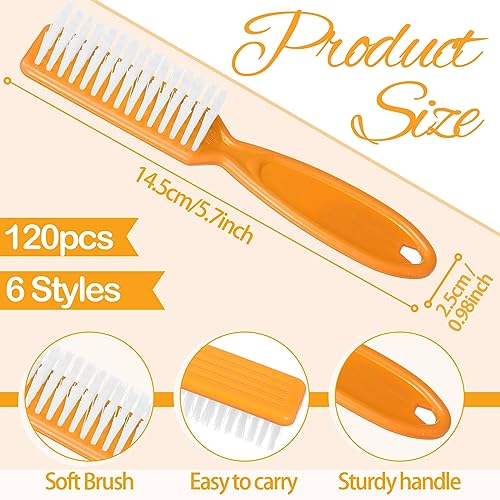 Nail Brush for Cleaning Fingernails - Neon Handle, Pack of 120, Versatile & Durable