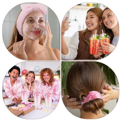 Ninitial 84 Pcs Pink Sleepover Party Supplies Set for Girls - Gift Kit with Cups, Masks & Accessories - Variation of 84 Pink
