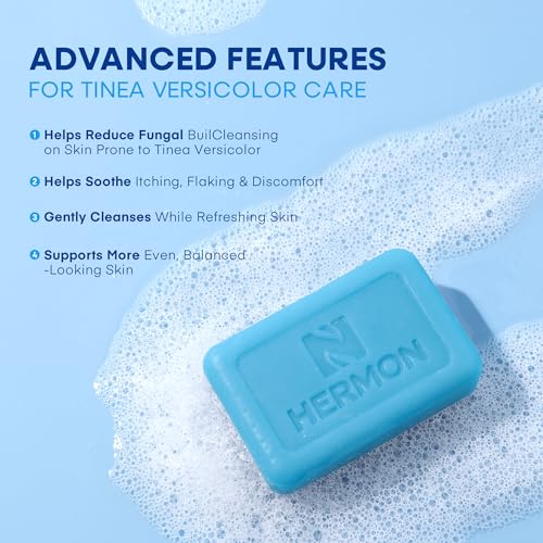 Hermon Tinea Versicolor Soap 8oz Pack of 2 – Antifungal Cleansing Bars for Skin Health