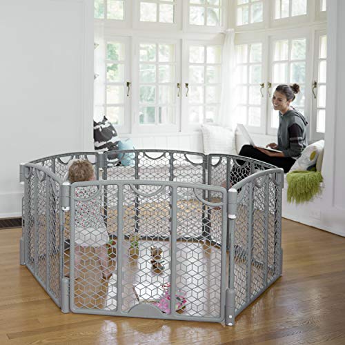 Evenflo Versatile Play Space 6-Panel Adjustable Child Play Area - Cool Gray