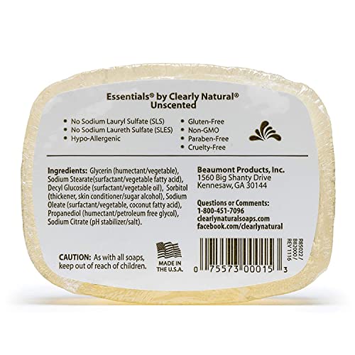 Clearly Natural Glycerin Bar Soap Unscented 4oz Pack of 6 - 24 Ounce Variant