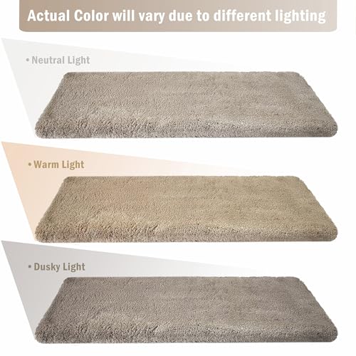 Cream Gray Carpet Stair Treads 8 x 30 Inches - 14 Pcs Ultra Plush Non-Slip Home Safety