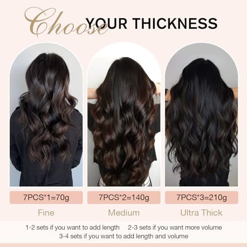 Clip In Hair Extensions Human Hair Burgundy 14 Inch 2.5 Ounce - Seamless & Full