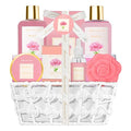 Peony Scent Bath Gift Basket for Women - 9pcs Spa Set with Body Care - Variation: Penoies