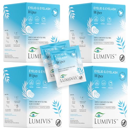 Eyelid Wipes – Gentle Daily Eye Hygiene, 144 Individually Wrapped – Travel-Friendly & Vegan