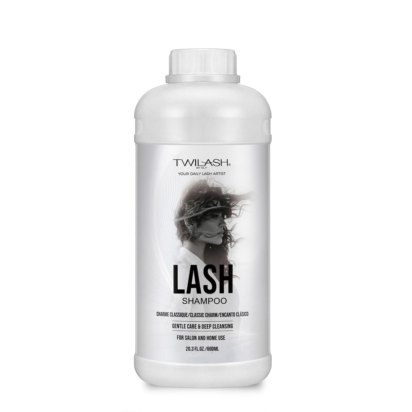 600ml Lash Shampoo Bulk, Eyelash Extensions Cleanser for Extensions, Safe Makeup Remover, Non-irritating or Burning Formula Eyelid Foaming Cleanser for Professional Salon and Home Use (Classic Charm)