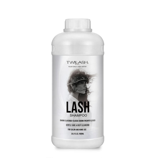 600ml Lash Shampoo Bulk, Eyelash Extensions Cleanser for Extensions, Safe Makeup Remover, Non-irritating or Burning Formula Eyelid Foaming Cleanser for Professional Salon and Home Use (Classic Charm)
