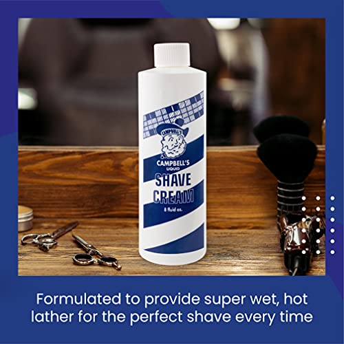 Campbell’s Liquid Shave Cream Lather - 8 Oz Pack of 3 for Professional & Barbershop Use