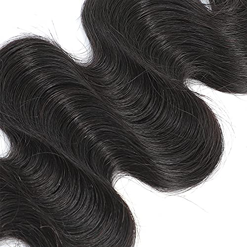 UDesire 18 Inch Natural Black Body Wave Human Hair Bundles - Unprocessed Brazilian Virgin Hair - #1B
