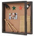 Extra Large 20x20 Shadow Box Frame Weathered Black Hinged Display Case for Memorial Wedding Flowers Jersey