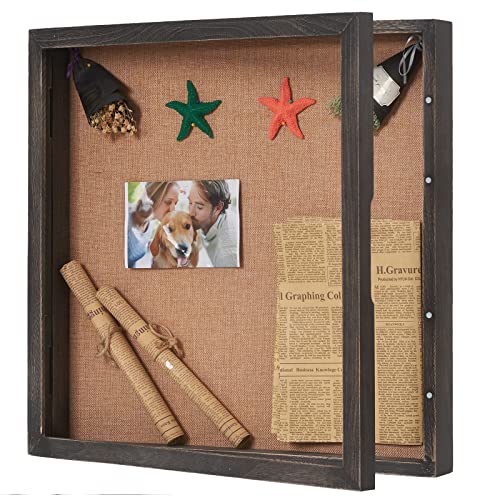 Extra Large 20x20 Shadow Box Frame Weathered Black Hinged Display Case for Memorial Wedding Flowers Jersey
