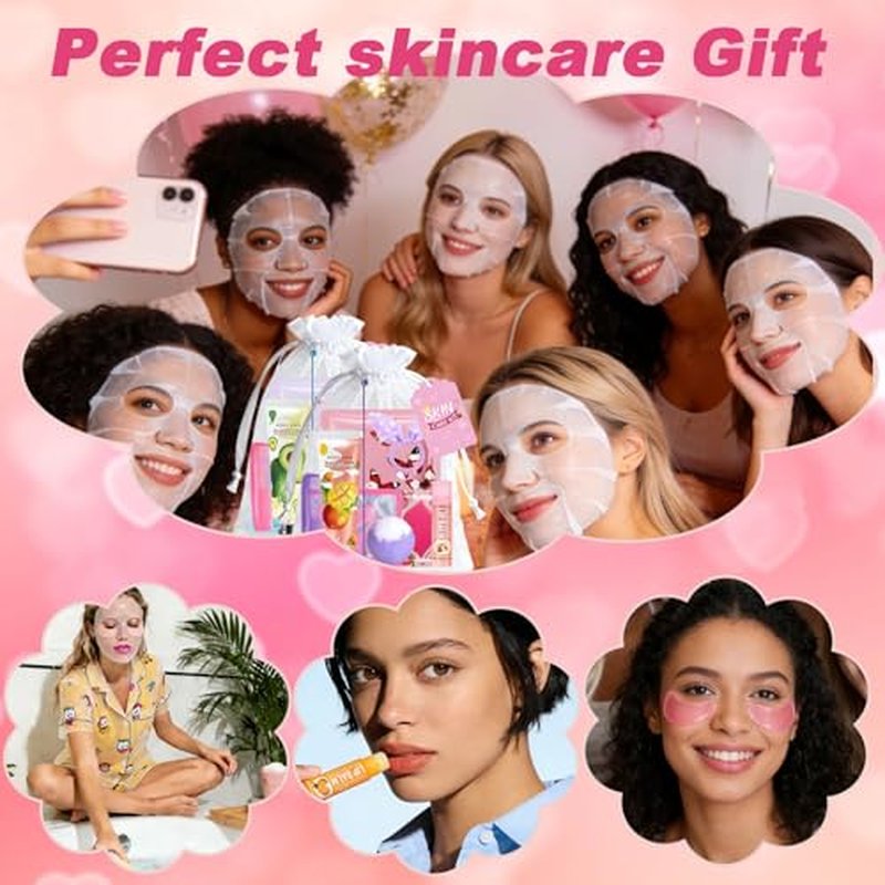 144 PCS Spa Party Supplies for Women, Spa Party Favors Include Face Masks Skincare, Hand Cream, Lip Balm, Eye Mask, Lip Mask,Foot Bath Bomb, Hair Brush, Spa Birthday Sleepover Party Supplies