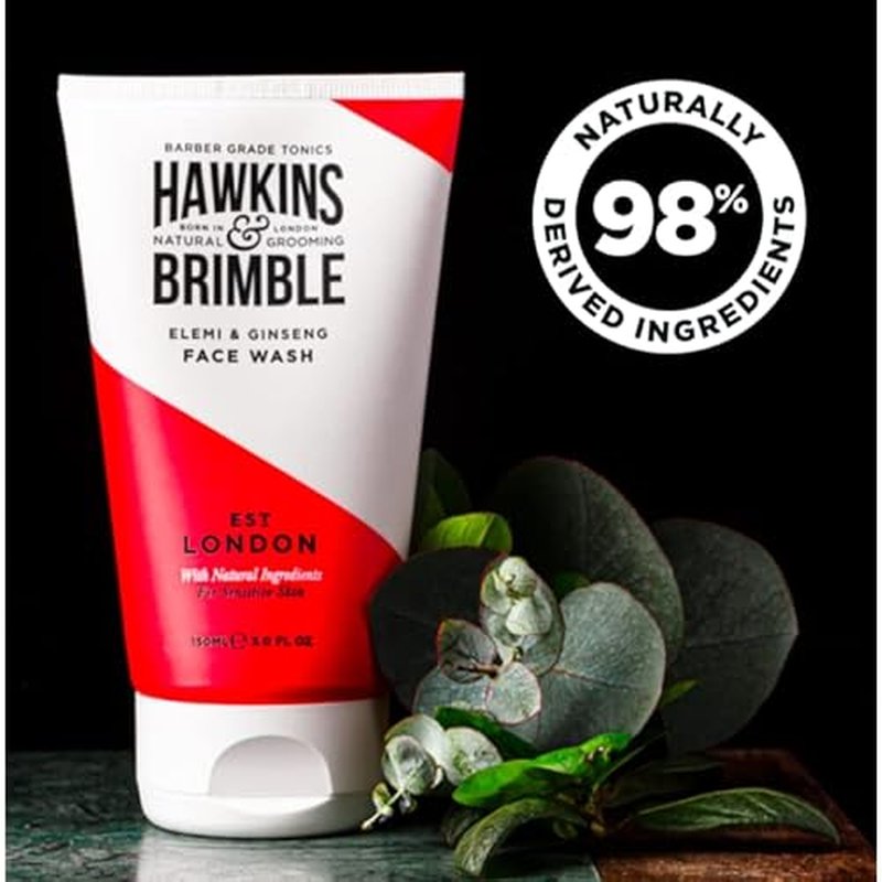 Hawkins & Brimble - Mens Face Wash, 150ml - Aloe Vera Face Wash for Sensitive Skin, Cool Assist in Removal of Excess Oil, Soothe, Refresh, Cleansing & Remove Dirt - Elemi & Ginseng Signature Fragrance