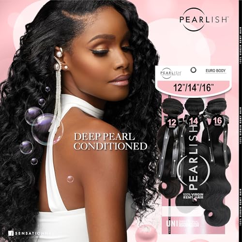 Sensationnel Pearlish Multi Bundle Human Hair Extensions - 10 12 14 Inch Natural