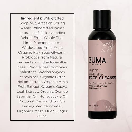 Organic Facial Cleanser with Guava Leaf and Pineapple - Gentle Skin Care, 118 mL