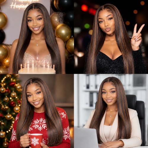 Brown P4/30 Ombre Human Hair Bundles - 12, 14, 16 Inch, Double Weft, Full & Silky