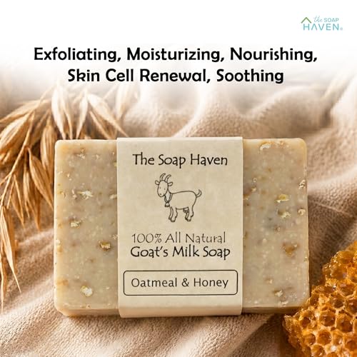 Oatmeal & Honey Goat Milk Handmade Soap Bar for Sensitive Skin - USA