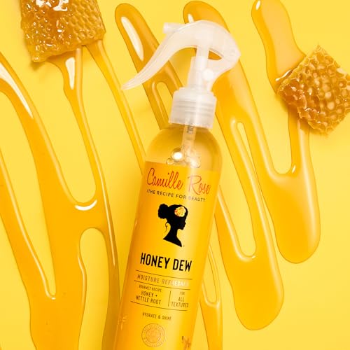 Camille Rose Curl & Detangler Spray 2-Pack - Honey Dew Liquid Moisture Refresher, 8 Fl Oz Each
