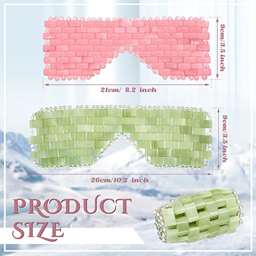 Jade and Rose Quartz Eye Masks Set - Cooling Relaxation Compress for Eyes