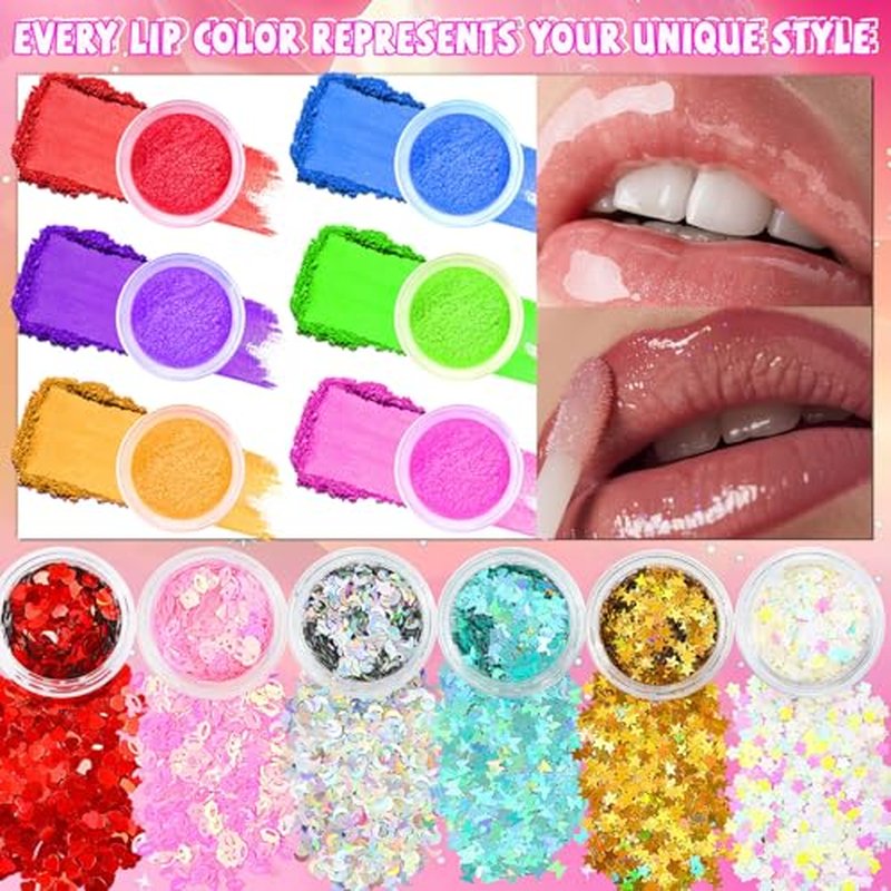 DIY Lip Gloss Making Kit 74Pcs Beginner Make Your Own Makeup Kit with Squeeze Empty Tubes,Clear Base,Pigment,Birthday, Christmas Gift for Women