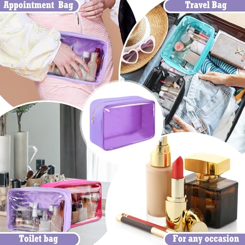 Large Nylon Makeup Bag Set – 4-Piece Clear Cosmetic Organizer for Travel & Gifts