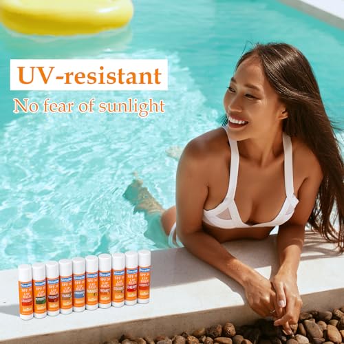 Dimsile 50 Pcs SPF 30 Lip Balm Set Travel Size Summer Beach Gifts No White Cast