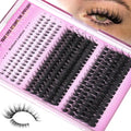 Lash Clusters Wispy Eyelash Clusters 10-18mm 144pcs Cluster Eyelash Extensions Natural Volume Lash Extensions DIY Individual Clusters Soft Thin Clear Band 60+80+100P