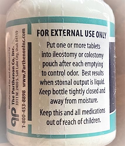 Devko Ostomy Pouch Deodorizer Tablets Charcoal 100 Pack - Odor Neutralizer