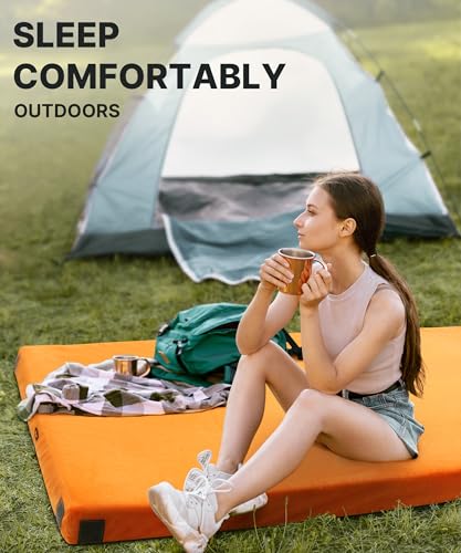 Honey Orange Gaialoop Memory Foam Camping Mattress 3 Inch Single 75x30x3"