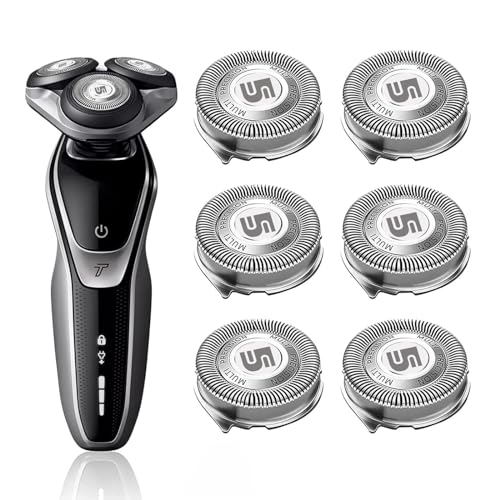 6-Piece Replacement Heads for Philips Norelco 5000 Series Shavers – SH50 Compatible