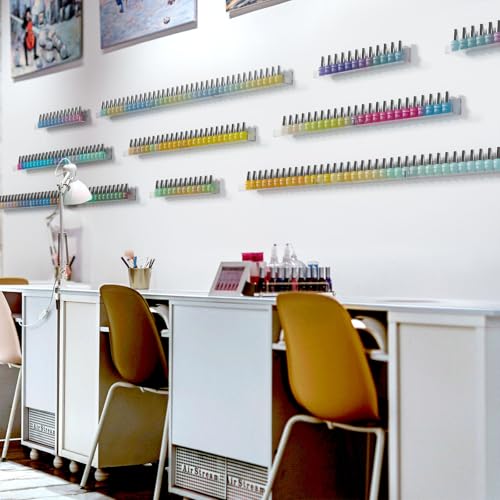 24-Inch Wall Mounted Nail Polish Organizer Shelves Set of 6 Clear