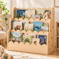 Kids Front-Facing Bookshelf - Montessori Wooden Bookcase for Toddlers