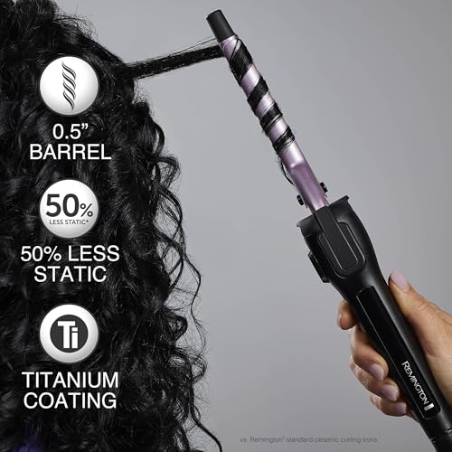 Anti-Static ½-Inch Curling Iron with Titanium Coating, Ceramic Barrel, Fast Heat-Up